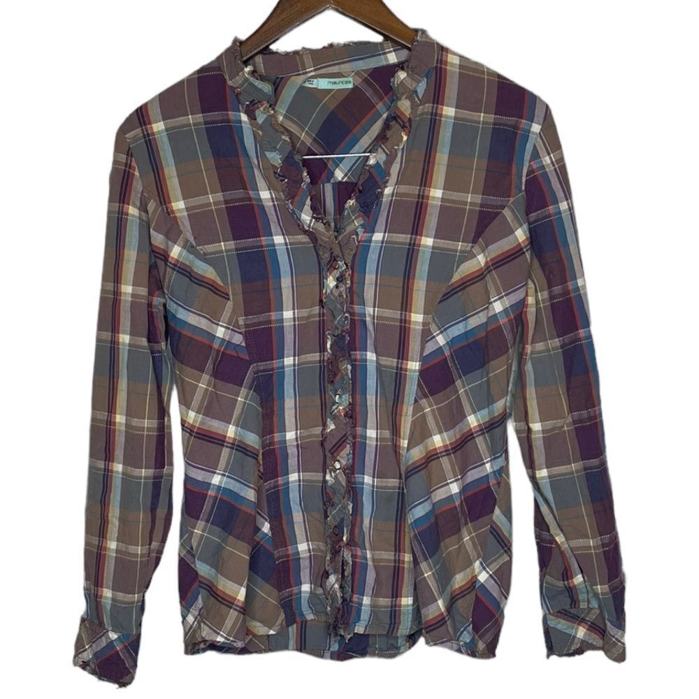 Maurices Plaid Button Down Shirt size Medium